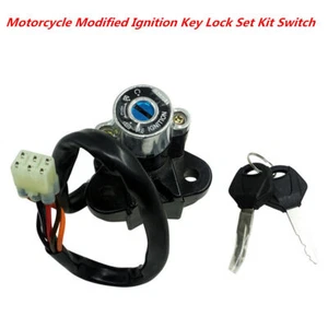 Universal Motorcycle Modified Ignition Key Lock Kit Switch For Kawasaki Yamaha - Picture 1 of 7