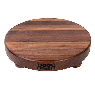 Boos Block B Series Round Wood Cutting Board with Feet, 1.5-Inch Thickness, 12" - Image 1 of 4