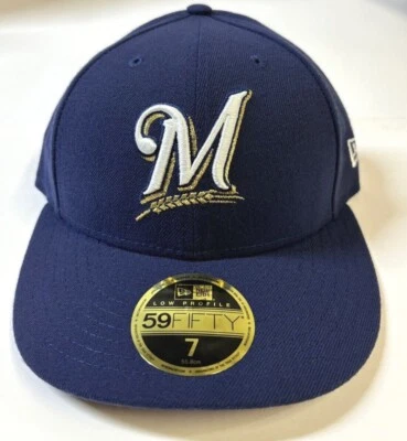 Milwaukee Brewers MLB  NE 2017 AC Low Crown Fitted Hat~ Blue - Image 1 of 4