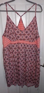 Abito da notte Lane Bryant Cacique 22/24 cotone Racerback corallo nero bianco - Foto 1 di 7