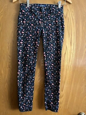 Niñas 12 REG Negro Colorido Floral ANTIGUO AZUL MARINO Pantalones ROCKSTAR JEGGINGS Ajustados Foto 1 de 4