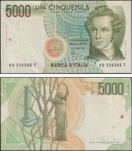 5000 LIRE 26/11/1996 D BELLINI - Afbeelding 1 van 3
