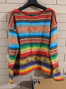 Ralph Lauren Jeans GRADE B+"Aztec Southwestern Colourful Textured Jumper (LARGE) - Picture 1 of 13