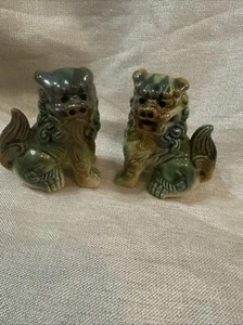 Vintage 1950 Green Temple Lion Fu Foo Dog - Picture 1 of 5