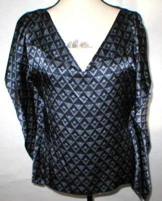 NUEVO CON ETIQUETAS W Worth NY Mujer P XS Top Diseñador Nueva York Blusa Seda Azul Marino Fluido Diapositiva Foto 1 de 4