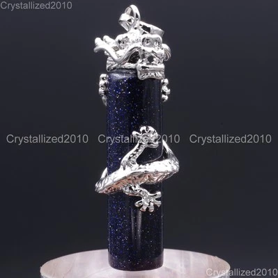 Collares colgantes de cuentas curativas de chakra Reiki columna dragón piedras preciosas naturales 18 k Foto 1 de 4