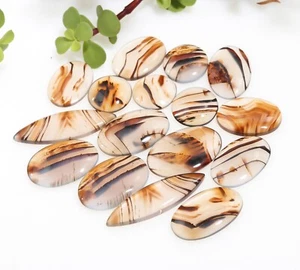 16Pair 302Cts Natural Montana Agate Cabochon Gemstone Lot 21x32-18x24mm #R-12229 - Picture 1 of 7