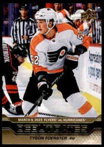 2023-24 UPPER DECK DEBUT DATES GOLD TYSON FOERSTER PHILADELPHIA FLYERS #DD-7