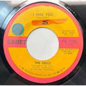 The Dells I Miss You / Don't Make Me a Storyteller 45 Funk Soul 1973 Cadet 5700 - Picture 1 of 6