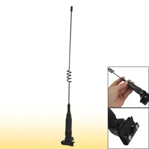 15" Black Metal Antenna With Center Coil Trunk Lip Mount-Fake Display Only - Picture 1 of 1