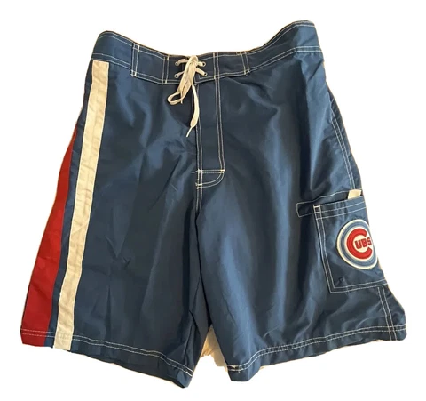 Chicago Cubs Mens Large Blue Board Shorts Swim Shorts Trunks Baseball MLB Cover