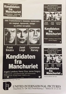 The Manchurian Candidate Frank Sinatra Laurence Harvey 1962 Danish Movie Program - Bild 1 von 2