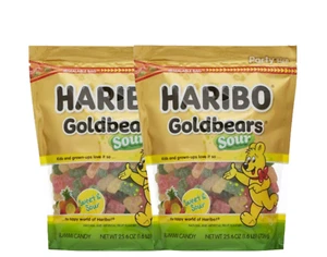 Nuevo HARIBO GoldBears Sour Party Tamaño, Paquete de 2 bolsas de pie de 25,6 OZ. (Pack de 2) - Imagen 1 de 3
