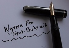 Rare WYVERN No. 81 Black Fountain Pen. 14k gold nib.Fully restored