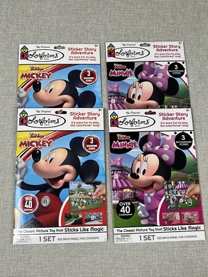 Juego de 4 pegatinas Disney Jr Colorforms Mickey Mouse Minnie historia aventura Foto 1 de 4