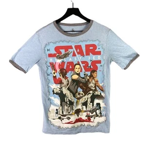 Star Wars Disney Graphic T-Shirt Size Small Rey Finn Blue Men's Last Jedi - Picture 1 of 11