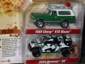 JOHNNY LIGHTNING 1969 CHEVY K10 BLAZER OFF ROAD 4x4 TRUCK 2 PACK -Green, MIP - Picture 1 of 2