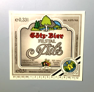 Bieretikett , ADLERBRAUEREI GÖTZ , Filstal Pils + 2010 , Geislingen /BW #1073# - Bild 1 von 1