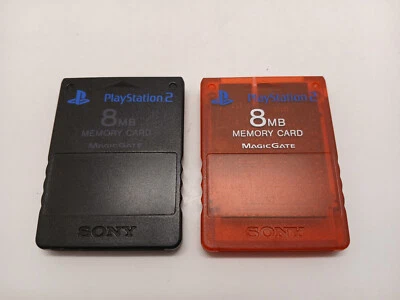 Official Sony PlayStation 2 PS2 Memory Card 8MB  Black & Clear Red   Used - Image 1 of 4