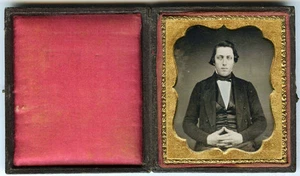 1/6 PLACA DAGUERROTIPO RETRATO DE JOVEN GUAPO CON NOTA DE IDENTIFICACIÓN - Imagen 1 de 5