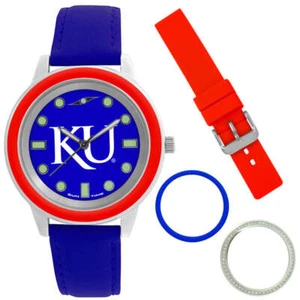 Kansas Jayhawks Unisex Colors Watch Gift Set - Picture 1 of 5