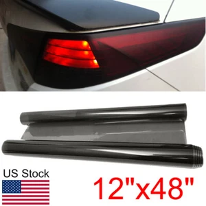 12"x48" Black Vinyl Tint Film Wrap Sheet Fit Headlight Backup Tail Fog Light Etc - Picture 1 of 10