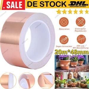 20M x 50mm Kupferband Kupferfolie Klebeband Selbstklebend Abschirm Schneckenband - Bild 1 von 15