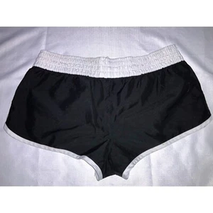 VTG OP Black Athletic Shorts White Trim Elastic Waist Gym Running M - Picture 1 of 3