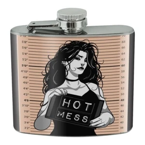 Hot Mess Woman Becher Shot Edelstahl 5 Unzen Hüftgetränk Nierenflasche - Bild 1 von 3