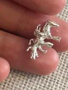 Colgante de plata de ley 925 mamá caballo y bebé a412 - Imagen 1 de 7