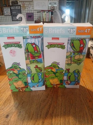 Mutant Ninga Turtles Boys Briefs 100% Cotton 4T  (2 Packs) - Image 1 of 4