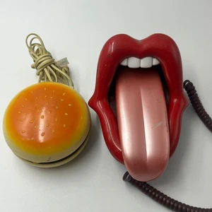 Set of 2 Vintage Hamburger Phone & Red Novelty Telephone - Picture 1 of 13