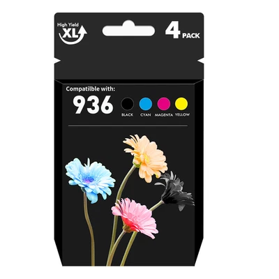 Cartuchos de tinta 4PK 936 compatibles para HP 936e OfficeJet Pro 9730 9135e 9130 9120 Foto 1 de 4