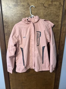 Diamond Candy Pink Full Zip Windbreaker Rain Jacket Womens Size Small - Picture 1 of 9