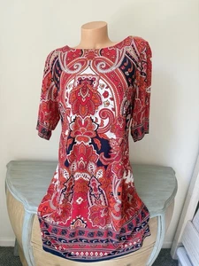 Signature Camryn Dress Coral Paisley Floral Print Sheath Barn 16W 1X Fall - Picture 1 of 9
