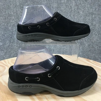 Easy Spirit Shoes Womens 7M Travelport26 Slip On Mule Sneakers Black Leather NEW - Image 1 of 4