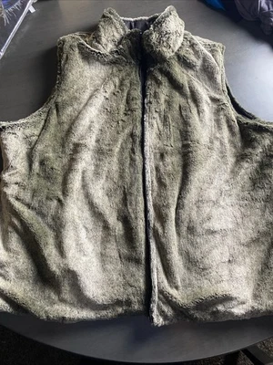 Chaleco Chaqueta Sin Mangas Estampado Beige/Negro Reversible Imitación Piel Talla 22/24w Foto 1 de 4