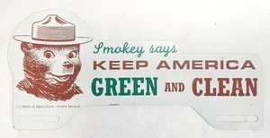 Etiqueta TOPPER SMOKEY BEAR KEEP AMERICA VERDE Y METAL LIMPIO - Imagen 1 de 4