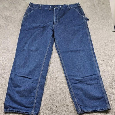 Jeans Carhartt Para Hombre 44x34 Azul Franela Forrado Carpintero Hecho en EE. UU. B14 DST Foto 1 de 4