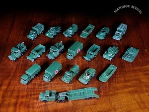 Collection Of 19x Early Lesney Matchbox Military Army Model Cars, Trucks & Tank - Picture 1 of 8