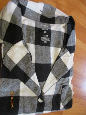 Pijama Sonoma negro blanco franela a cuadros búfalo para mujer XL nuevo con etiquetas Foto 1 de 4