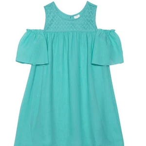 Wonder Nation Girls Cold Shoulder Lace Yoke Shift Dress Size M (7-8) - Picture 1 of 4