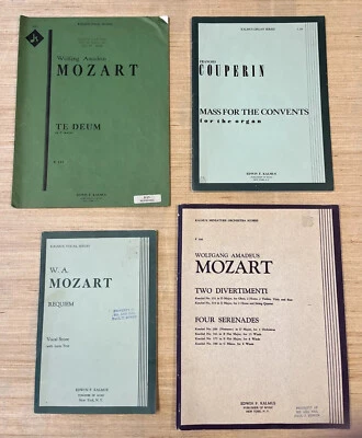 Kalmus Vocal Scores with Latin Text, W. A. Mozart, Requiem, Te Deum, Lot of 4 - Image 1 of 4