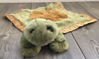 My Banky Moseley Green Turtle Security Blanket Baby Lovey Plush Tan Satin Trim