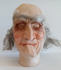 Vintage Cesar Halloween Mask 1977" Old Man" Rubber Face Mask - Picture 1 of 5