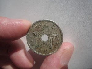 1911 BELGIAN CONGO 20 CENTIMES - Picture 1 of 2