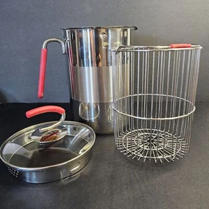 Kuhn Rikon 4th Burner Pot with Glass Lid & Steamer Basket, Never Used 4204 - Picture 1 of 9