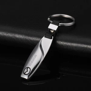 Metal+Leather Keychain Key Ring for Mazda 3 6 9 CX-5 CX-7 RX-7 RX-8 MX-5 Miata - Imagen 1 de 1
