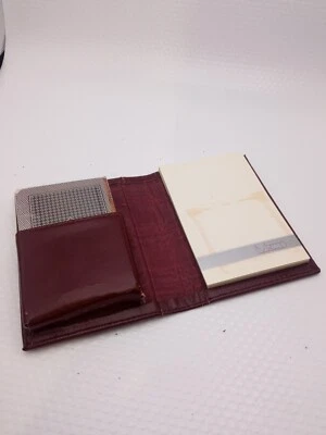 Porta carte con taccuino segnapunti in argento, da fondo di magazzino, rovinato - Immagine 1 di 4