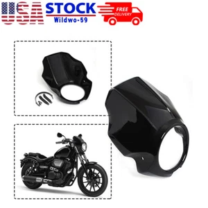 Front Gloss Black Headlight Fairing Windshield Cover For Yamaha XVS 950 Honda - Picture 1 of 10